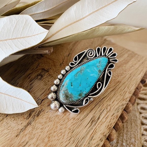SOLD‼️ HP 4X • R. NEZ Sterling Silver Large Turquoise Ring - Picture 2 of 6
